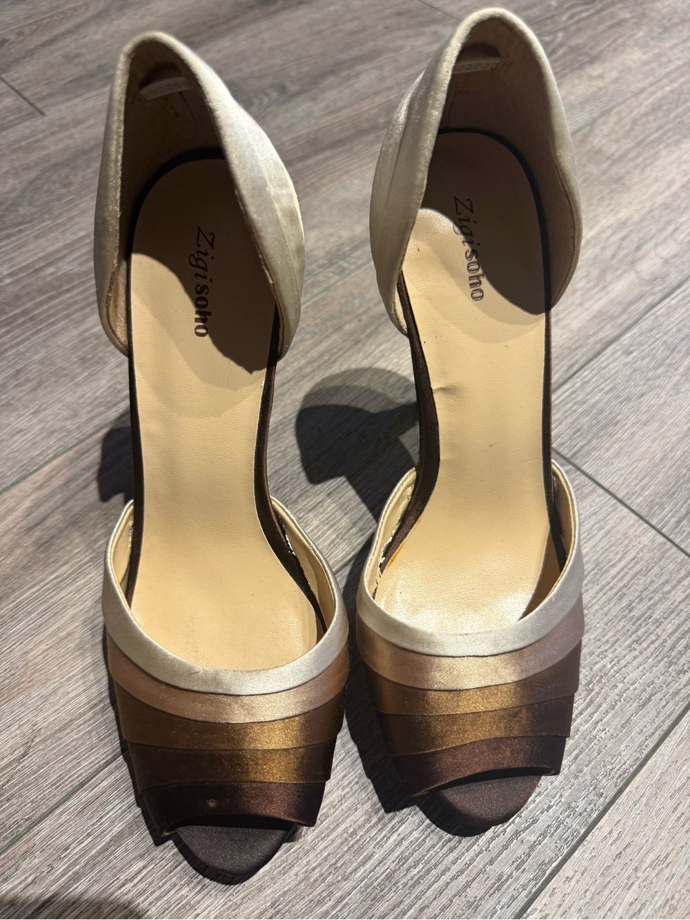 Zigi Soho Metallic Ombre D'Orsay Heels in Champagne and Bronze Shades